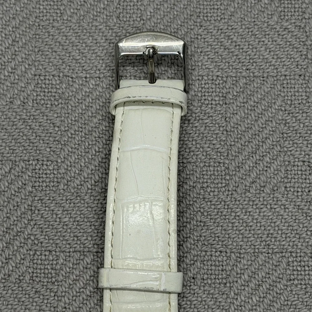 Disney Parks Womens Watch White Dial White Leather Strap Mickey Quartz